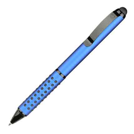Шариковая ручка бренд "Салiасъ" коллекция "Айюва", стилус, поворотный механизм, алюминий, цвет матовый синий