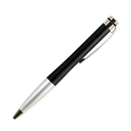 Шариковая металлическая ручка, Portobello Trend, коллекция "Megapolis", покрытие корпуса матовый чёрный лак, отделка матовое серебро