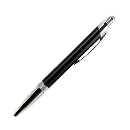 Шариковая металлическая ручка, Portobello Trend, коллекция "Bali", отделка хром, цвет покрытия корпуса чёрный с серебряным