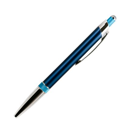 Шариковая металлическая ручка, Portobello Trend, коллекция "Bali", отделка хром, цвет покрытия корпуса синий с голубым
