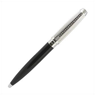 Ручка шариковая PAX Monarch Platinum с камнями, черная
