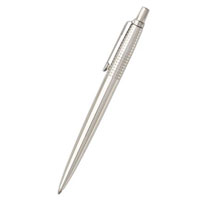 Шариковая ручка Parker Jotter Premium K172, цвет: Shiny SS Chiseled , стержень: Mblue