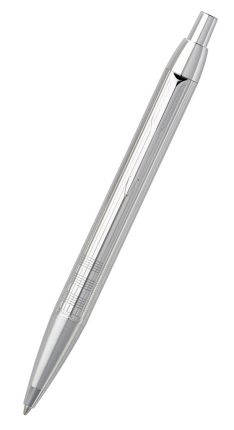 Шариковая ручка Parker IM Premium, K222, цвет: Shiny Chrome, стержень: Мblue, (гравировка "сияющий хром")