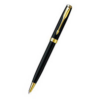 Шариковая ручка Parker Sonnet K530, цвет: LaqBlack GT, стержень: Mblack