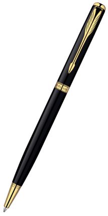 Шариковая ручка Parker Sonnet Slim K430, цвет: LaqBlack GT,  стержень: Mblack
