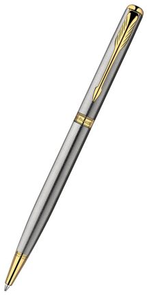 Шариковая ручка Parker Sonnet Slim K427, цвет: St. Steel GT,  стержень: Mblack