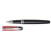 Набор "Кюри": ручка шариковая, ручка роллер в футляре, цвет красный с черным