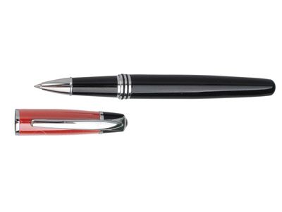 Набор "Кюри": ручка шариковая, ручка роллер в футляре, цвет красный с черным