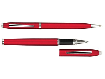 Набор "Экзюпери": ручка шариковая, ручка роллер в футляре, цвет красный