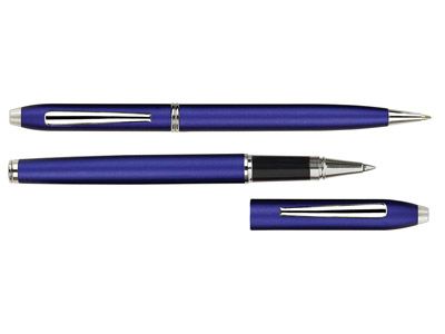 Набор "Экзюпери": ручка шариковая, ручка роллер в футляре, цвет синий