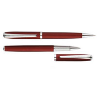 Набор "Дали": ручка шариковая, ручка роллер в футляре, цвет красный