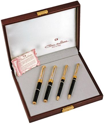 Подарочный набор Cesare Emiliano: ручка перьевая, ручка роллер, ручка шариковая, механический карандаш
