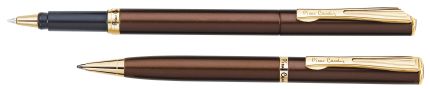 Набор: ручка шариковая и роллер Pierre Cardin PEN and PEN, цвет коричневый