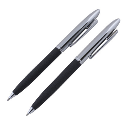 Набор из двух предметов бренда "Салiасъ" коллекции "Новгород": шариковая ручка и механический карандаш, цвет чёрный