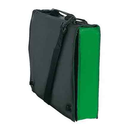 Сумка для документов с ручкой и ремнем на плечо, черная с зеленым