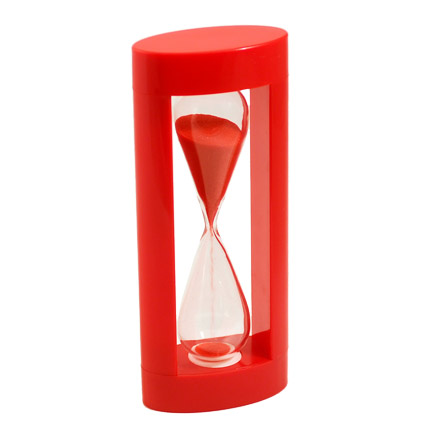 Часы песочные с красным песком, в корпусе из красного пластика, 3 минуты