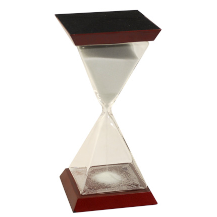 Часы песочные с белым песком на деревянной квадратной подставке, 15 минут