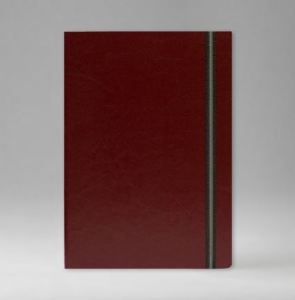Ежедневник датированный 15х21 см, серия Классик, материал Небраска, (арт. 351), переплёт премиум эластик, цвет бордовый