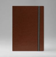 Ежедневник датированный 15х21 см, серия Классик, материал Небраска, (арт. 351), переплёт премиум эластик, коричневый