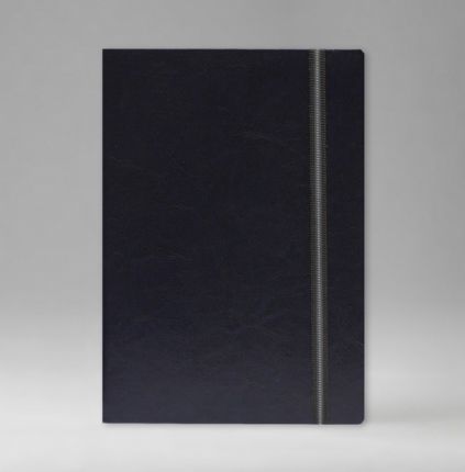 Ежедневник датированный 15х21 см, серия Уникум, материал Небраска, (арт. 359), переплёт премиум эластик, цвет темно-синий
