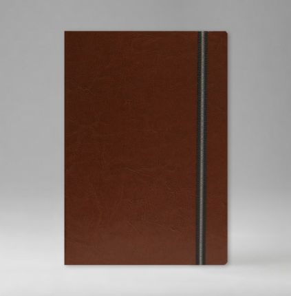 Ежедневник датированный 15х21 см, серия Уникум, материал Небраска, (арт. 359), переплёт премиум эластик, коричневый