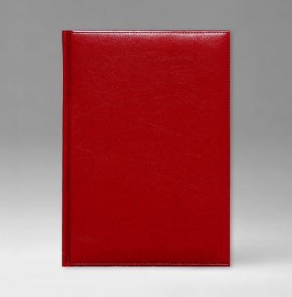 Ежедневник датированный 15х21 см, серия Евро, материал Небраска, (арт. 372), переплёт фиксированный, цвет красный