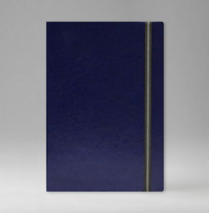 Ежедневник датированный 15х21 см, серия Евро, материал Небраска, (арт. 372), переплёт премиум эластик, цвет синий