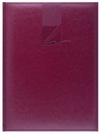 Ежедневник недатированный Lediberg, блок 729, модель Небраска, размер 197х265 мм, цвет бордо, с тиснением