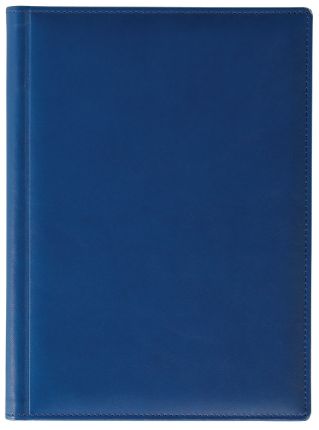 Ежедневник недатированный Lediberg, блок 722нд, модель Топ, размер 145х205 мм, серебряный обрез, цвет синий, новый дизайн