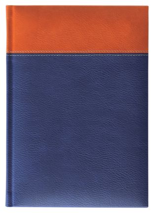 Ежедневник полудатированный Lediberg, блок 724, модель Марбелла, размер 145х205 мм, цвет рыжий/голубой
