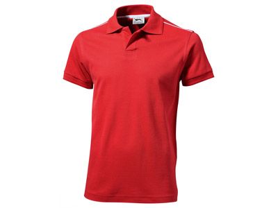 Рубашка поло "Backhand" мужская, цвет красный/белый, размер L