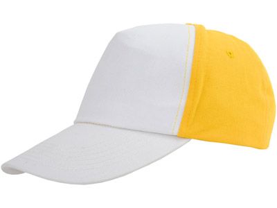 Бейсболка "Arizona" 5-ти панельная, цвет белый/желтый