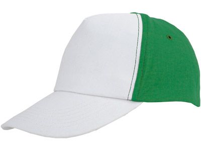 Бейсболка "Arizona" 5-ти панельная, цвет белый/зеленый
