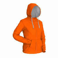Толстовка мужская, модель 17 Style, цвет оранжевый с серым, размер L