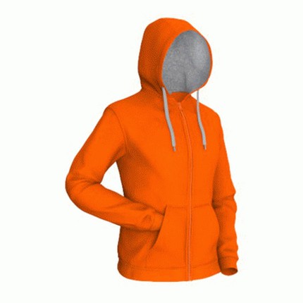 Толстовка мужская, модель 17 Style, цвет оранжевый с серым, размер XL