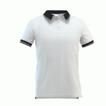 Рубашка-поло мужская, модель 04C Contrast, цвет белый с чёрным, размер XXXL