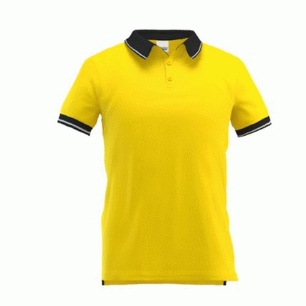 Рубашка-поло мужская, модель 04C Contrast, цвет жёлтый с чёрным, размер XXXL