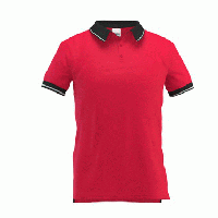 Рубашка-поло мужская, модель 04C Contrast, цвет красный с чёрным, размер L