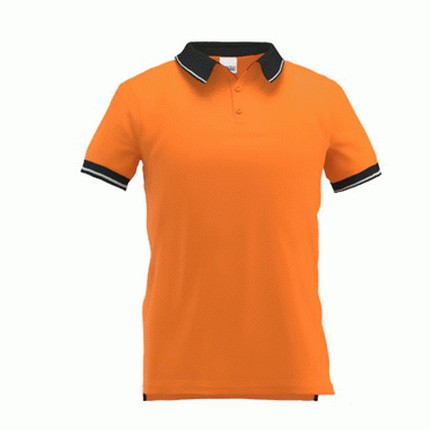 Рубашка-поло мужская, модель 04C Contrast, цвет оранжевый с чёрным, размер XXXL