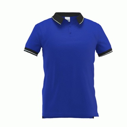 Рубашка-поло мужская, модель 04C Contrast, цвет синий с чёрным, размер S