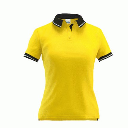 Рубашка-поло женская, модель 04CW Contrast Woman, цвет жёлтый с чёрным, размер L
