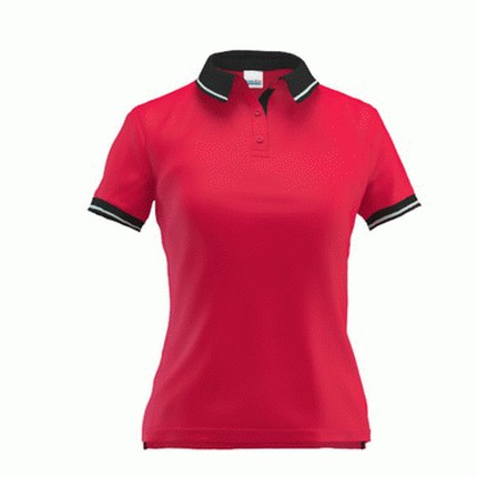 Рубашка-поло женская, модель 04CW Contrast Woman, цвет красный с чёрным, размер L