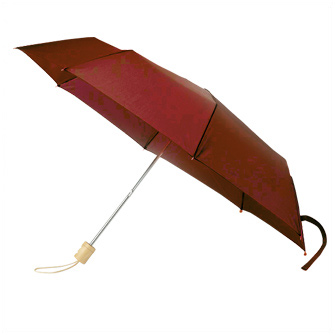 Набор: зонт складной с деревянной ручкой и флисовый шарф, темно-красный