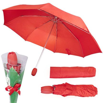 Зонт складной «Тюльпан», красный