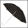 Зонт-трость с алюминиевой изогнутой ручкой. Купол полиэстер 190Т. Корпус алюминий. Ручное открытие. Черный