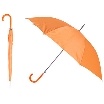 Зонт-трость, автоматическое открытие, полиэстер 190Т. Оранжевый