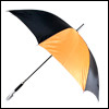 Зонт-трость "SECTOR", п/автомат, материал 190Т полиэстер. Чёрный с одним оранжевым клином 164 С