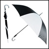 Зонт-трость "SECTOR", п/автомат, материал 190Т полиэстер. Чёрный с одним белым клином