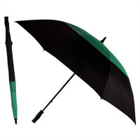 Зонт-трость противоштормовой "Monsun", механический, черный/зеленый 3308C