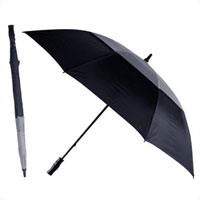 Зонт-трость противоштормовой "Monsun", механический,  черный/серый